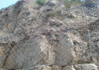 Hot Dip Galvanis Fleksibel Rockfall Protection Netting PVC Coated Diamond Hole Bentuk