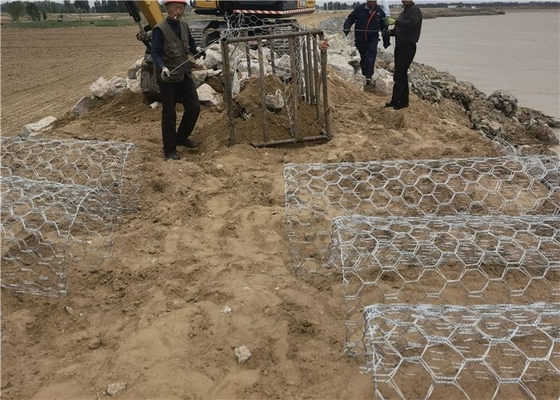 Keranjang Gabion Hexagonal Galvanized untuk Perlindungan Air dan Tanah