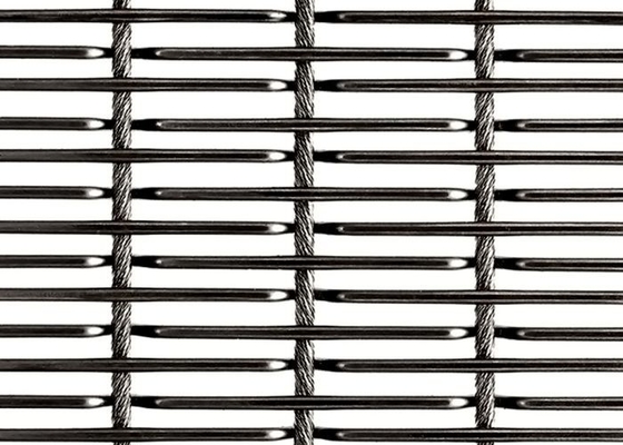 Restaurant Hotel Arsitektur Woven Wire Mesh Stainless Steel 304 Batang Kabel