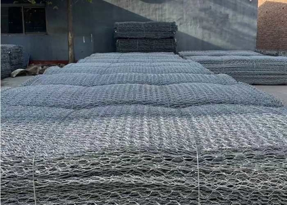 Kawat baja galvanis 1m-6m Hexagonal Gabion Baskets Untuk Perlindungan Jembatan Air Tanah