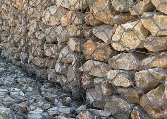 2*1*1m 245gsm Galvanis Wire Gabion Baskets Konstruksi tahan lama