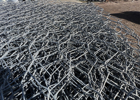 Kotak Gabion yang dapat disesuaikan Pelindung Sungai Galvanized / PVC Coated