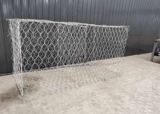 Hot Dipped Galvanized High Tension Gabion Mesh Cage Untuk Rekonstruksi Sungai