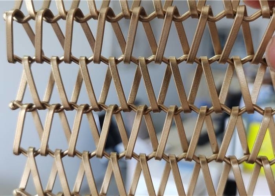 Aluminium Fleksibel Aperture Kekuatan Korosi tahan Dekorasi Wire Mesh
