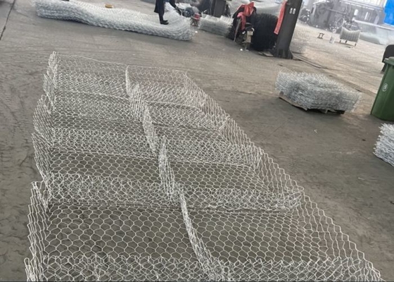 Heavy Hot Dip  Gabion Stone Wall Penggunaan Pekerjaan Hidrolik Galvanis