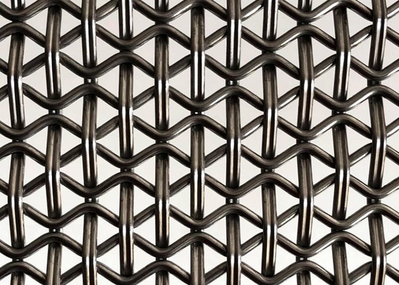 Antique Crimped Brass 4m X 30m Wire Mesh Hias Untuk Fasad Bangunan Dan Dinding