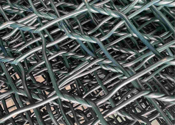 2.7mm 80mmx100mm PVC Dilapisi Gabion Wire Mesh Untuk Perlindungan Riverway