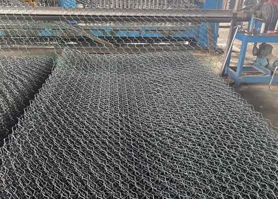 Ramah Lingkungan 60mmx80mm Hijau PVC Dilapisi Gabion Wire Mesh Untuk Paving Lereng