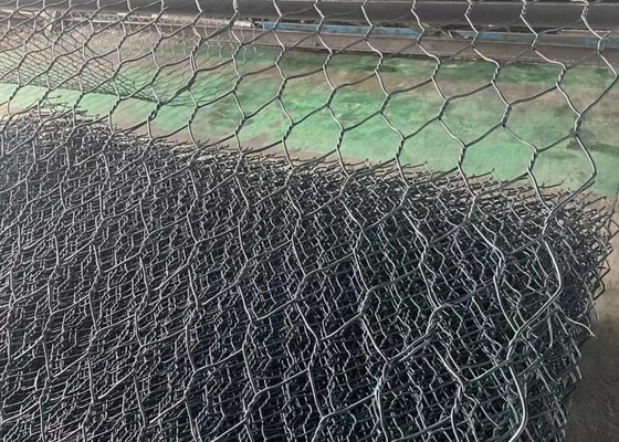 Ramah Lingkungan 60mmx80mm Hijau PVC Dilapisi Gabion Wire Mesh Untuk Paving Lereng