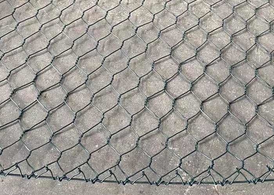 Silver Galvanized Gabion Wire Mesh Untuk Sistem Dinding Penahan 80mmx100mm