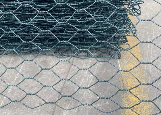 PVC Coated Galvanized Gabion Mesh Hexagonal 60x80mm Untuk Teknik Sipil