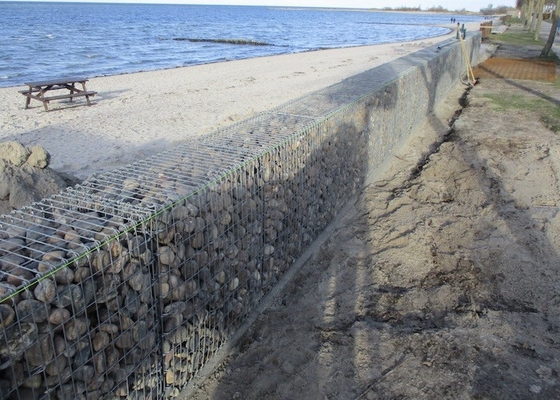 Green Powder Galvanized 3mm Welded Gabion Box Untuk Hiasan Dinding Lanskap
