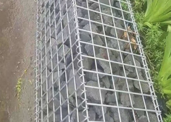 Gabion Jaring Las Galvanis Lapis PVC untuk Dinding Penahan