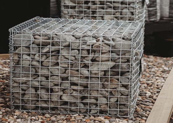 75mmx75mm Welded Mesh Gabions Baskets Dengan Batu Untuk Dekorasi Taman