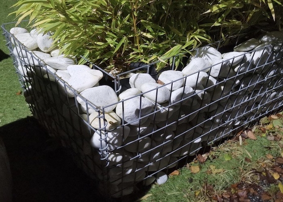 Dinding Penahan Persegi Panjang Keranjang Gabion Kawat Baja Galvanis Dilapisi Pvc