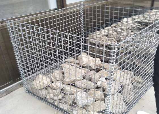 Green Pvc Coated Rectangle Retaining Wall Gabion Baskets Sebagai Dekorasi Taman