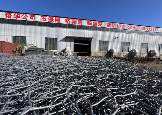 1m-2m Lebar Galvanis Gabion Box 80x100mm Ukuran Mesh