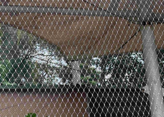 Jaring Rope Mesh dari baja tahan karat 316 dengan sambungan ferrule untuk burung hewan kebun binatang