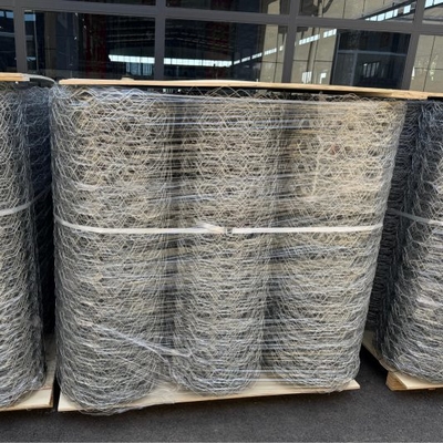 Galvanized Gabion Wire Mesh Rolls 80x100 ukuran lubang 2.70mm diameter kawat