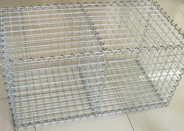 Pengendalian Banjir Galfan Gabion Baskets / Silver Garden Gabion Basket Fence