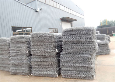 Keranjang Logam Gabion Praktis, Dinding Penahan Kotak Kawat Seng Berlapis