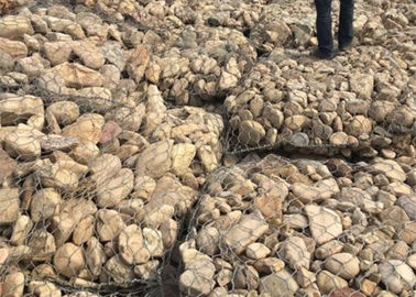 Mempertahankan Banjir Kandang Dinding Gabion / Pvc Dilapisi Kandang Batu Gabion