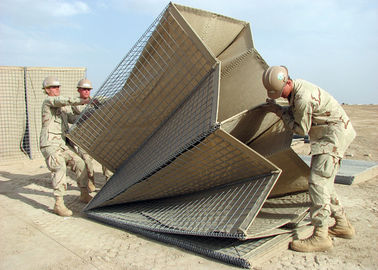 Penghalang Pertahanan Las / Pertahanan Bastion Gabion Mesh Box Dengan Geotextile Brown Untuk iter