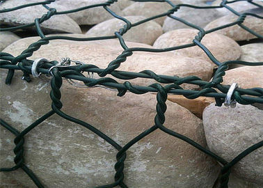 8 * 10 Bahan PVC Dilapisi Memperkuat Gabion Basket Untuk River Bank