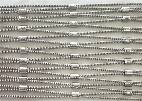 Jaring Rope Mesh dari baja tahan karat 316 dengan sambungan ferrule untuk burung hewan kebun binatang