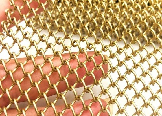Plafon Pembagi Aluminium Chain Link Tirai 4mm 5mm 6mm Logam Dekoratif