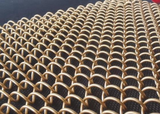 Baking Varnish Decorative Wire Mesh Shiny Silver Metal Coil Curtain