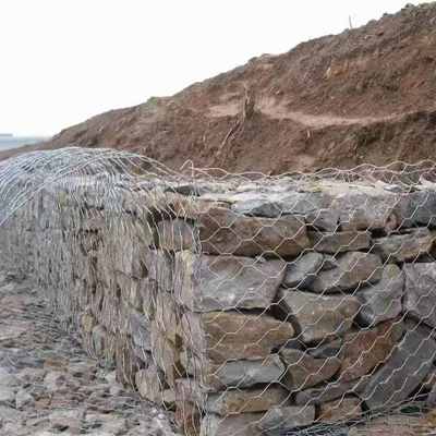 Keranjang Gabion Dinding Penahan - Kotak Kawat Baja Galvanis Jaring Heksagonal untuk Stabilitas