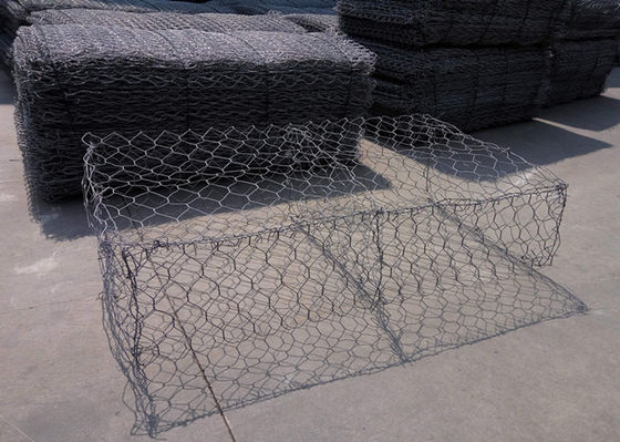 Keranjang Gabion Logam Berat Galvanis, Kandang Logam Diisi Batuan