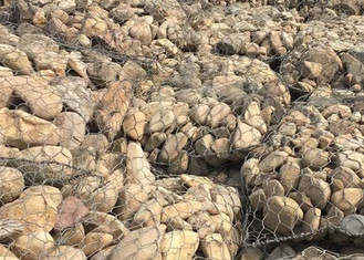 Flood Control 4.0mm Gabion Mesh Cage Untuk Stone Sack kotak gabion Sungai mengisi kantong gabion PVC dilapisi kantong gabion